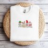 Embroidered Christmas Cat Sweatshirt, Meowy Santa Christmas Sweatshirt For Christmas