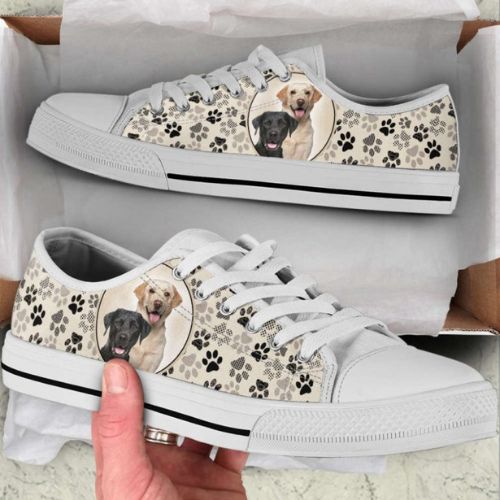 Labrador Retriever Dog Lover Pattern Brown Low Top Shoes Canvas Sneakers