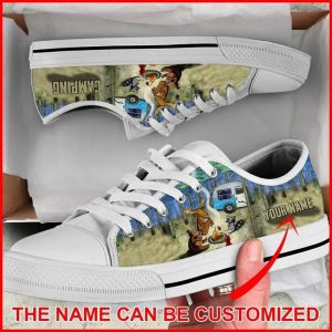 Animal Camping Personalized Canvas Low Top…