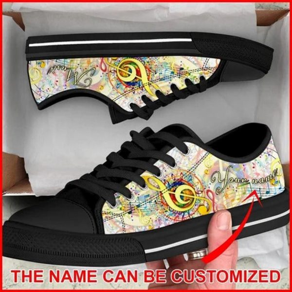 Artistic Music Colorful Personalized Canvas Low Top Shoes – Low Top Shoes Mens, Women