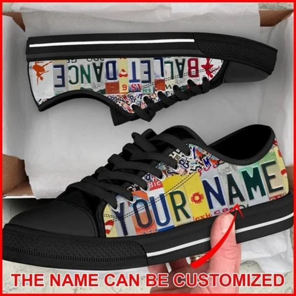 Ballroom Dance License Plates Personalized Canvas Low Top Shoes – Low Top Shoes Mens, Women