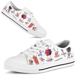 Barbeque Flower Watercolor Low Top Shoes Low Top Shoes Mens Women 2 hudob2.jpg