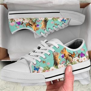 Beautiful Couple Squirrel Love Flower Watercolor Low Top Shoes Low Top Shoes Mens Women 1 rj8ef3.jpg