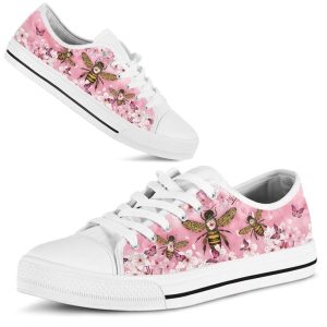 Bee Cherry Blossom Low Top Shoes Low Top Shoes Mens Women 2 gw5zd6.jpg