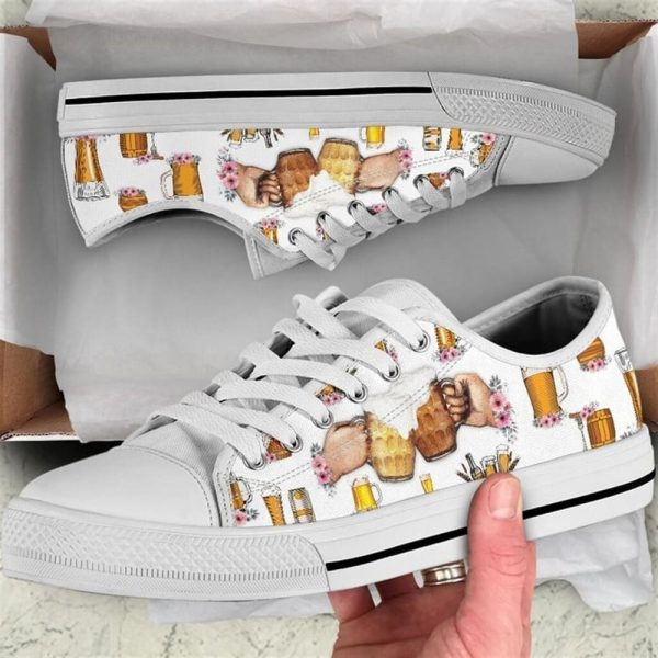 Beer Hobby Flower Watercolor Low Top Shoes – Low Top Shoes Mens, Women