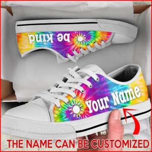 Bekind Tie Dye Personalized Canvas Low Top Shoes Low Top Shoes Mens Women 2 beuyes.jpg