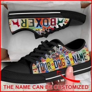 Boxer Dog License Plates Personalized Canvas Low Top Shoes Low Top Shoes Mens Women 1 sbdift.jpg