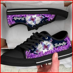 Butterfly And Purple Flower Canvas Low Top Shoes Low Top Shoes Mens Women 1 pk5b1w.jpg