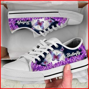 Butterfly And Purple Flower Canvas Low Top Shoes Low Top Shoes Mens Women 2 qjvurj.jpg