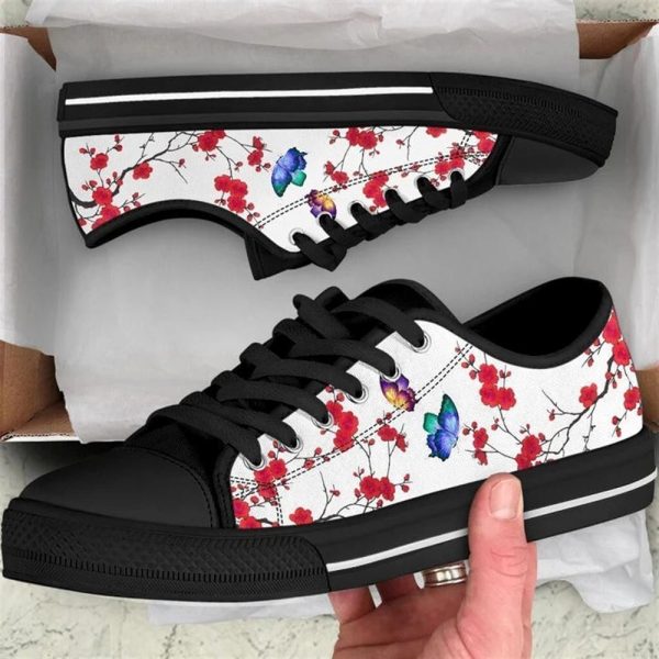 Butterfly Cherry Blossom Low Top Shoes – Low Top Shoes Mens, Women