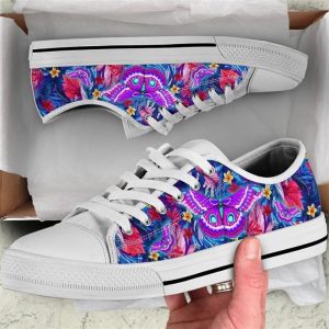 Butterfly Colorful Watercolor Low Top Shoes…