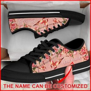 Butterfly Rose Personalized Canvas Low Top…