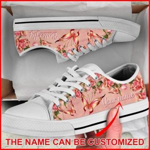 Butterfly Rose Personalized Canvas Low Top Shoes Low Top Shoes Mens Women 2 skrrmm.jpg