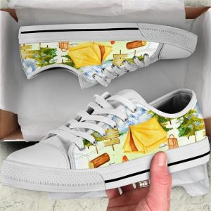 Camping Landscape Watercolor Low Top Shoes…