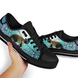 Cat Cherry Blossom Low Top Shoes Low Top Shoes Mens Women 2 lwsti2.jpg