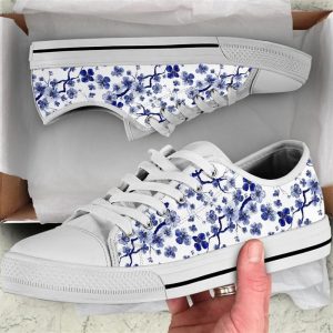 Cherry Blossom Blue Low Top Shoes…