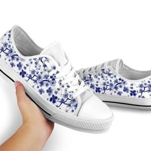 Cherry Blossom Blue Low Top Shoes Low Top Shoes Mens Women 2 ixcwzx.jpg