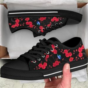 Cherry Blossom Butterfly Low Top Shoes…