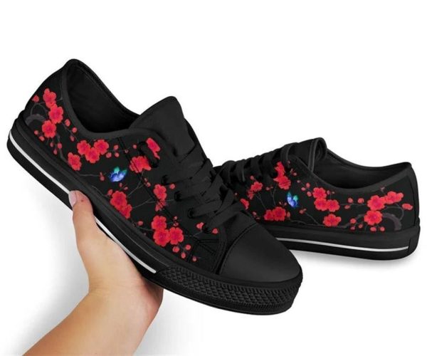 Cherry Blossom Butterfly Low Top Shoes – Low Top Shoes Mens, Women
