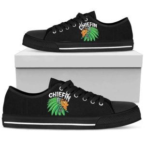 Chiefin Tribal Black Canvas Low Top…