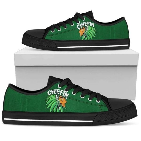 Chiefin Tribal Green Canvas Low Top Shoes – Low Top Shoes Mens, Women