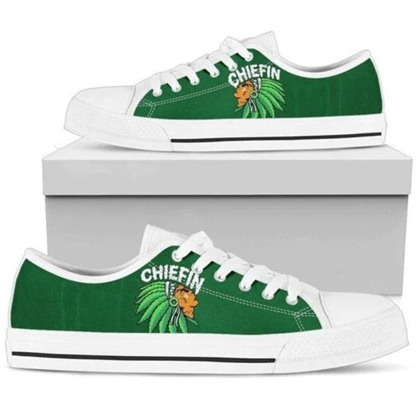 Chiefin Tribal Green Canvas Low Top Shoes – Low Top Shoes Mens, Women
