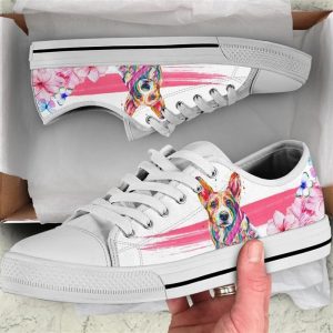 Corgi Flower Watercolor Low Top Shoes…