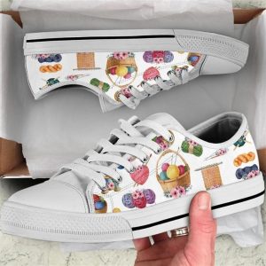 Crochet Hobby Flower Watercolor Low Top Shoes Low Top Shoes Mens Women 1 fpmy70.jpg