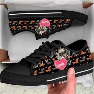 Dachshund Dog Love You Funny Pattern Seamless Canvas Low Top Shoes Low Top Shoes Mens Women 1 puh5by.jpg