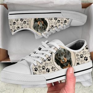 Dachshund Dog Pattern Brown Canvas Low Top Shoes Low Top Shoes Mens Women 2 xtp2hz.jpg