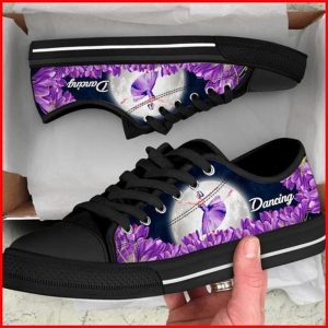 Dancing And Purple Flower Canvas Low Top Shoes Low Top Shoes Mens Women 1 wysie2.jpg