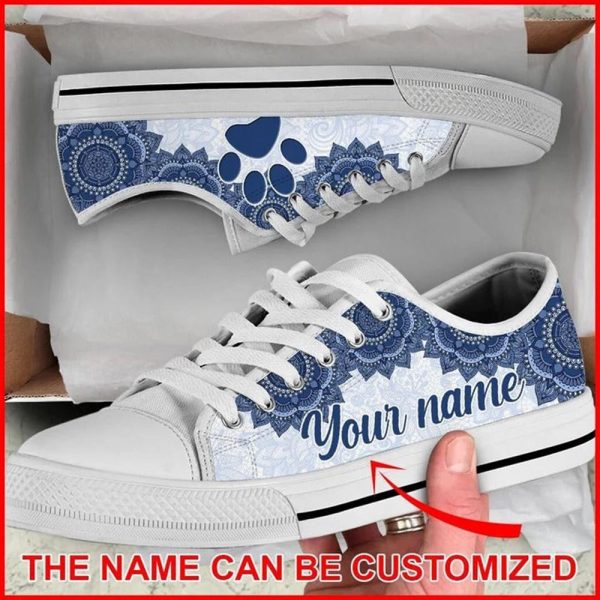 Dog Mandala Luxury Personalized Canvas Low Top Shoes – Low Top Shoes Mens, Women