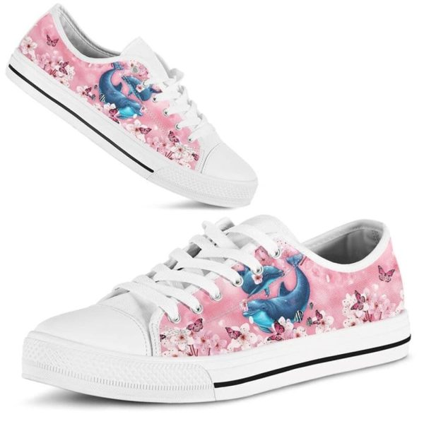 Dolphin Cherry Blossom Low Top Shoes – Low Top Shoes Mens, Women