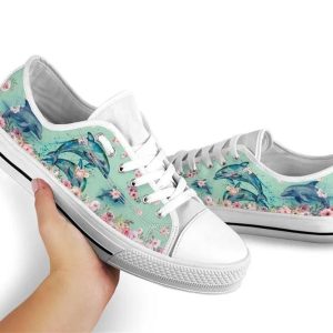 Dolphin Flower Watercolor Low Top Shoes Low Top Shoes Mens Women 2 pc5o0v.jpg