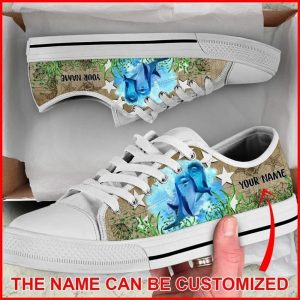 Dolphin Vintage Map Sea Canvas Low Top Shoes Low Top Shoes Mens Women 2 glw6i1.jpg