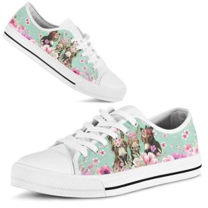 Donkey Flower Watercolor Low Top Shoes Low Top Shoes Mens Women 2 bw2wtp.jpg