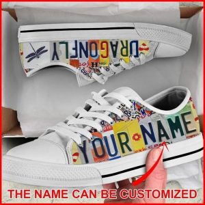 Dragonfly License Plates Personalized Canvas Low Top Shoes Low Top Shoes Mens Women 2 syoqhl.jpg