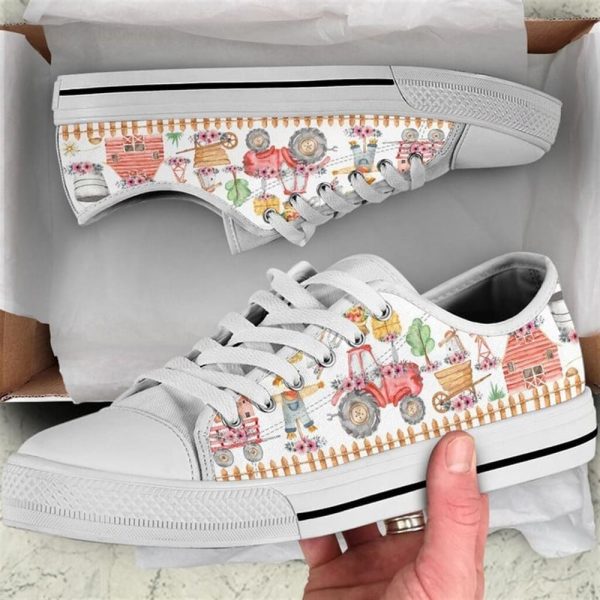 Farm Hobby Flower Watercolor Low Top Shoes – Low Top Shoes Mens, Women