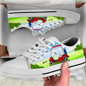 Golf Landscape Watercolor Low Top Shoes…
