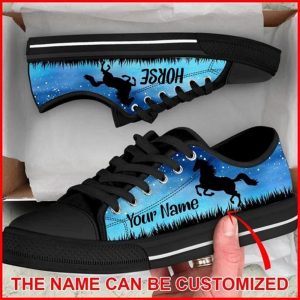 Horse Galaxy Blue Night Personalized Canvas Low Top Shoes Low Top Shoes Mens Women 1 uqumbl.jpg