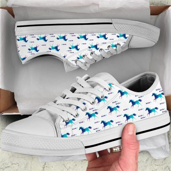 Horse Seamless Pattern Triangle Canvas Low Top Shoes – Low Top Shoes Mens, Women