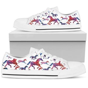 Horse Watercolor Low Top Shoes –…