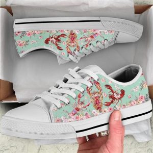 Lobster Flower Watercolor Low Top Shoes…