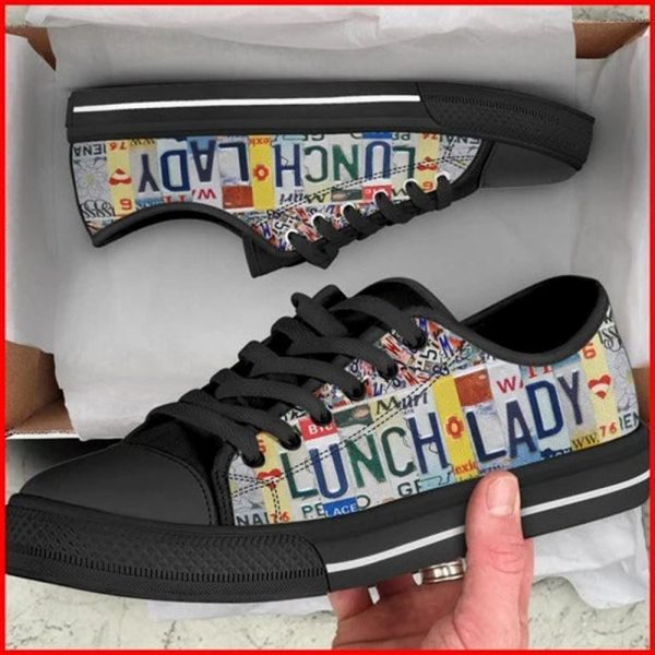 Lunch Lady License Plates Canvas Low Top Shoes – Low Top Shoes Mens, Women