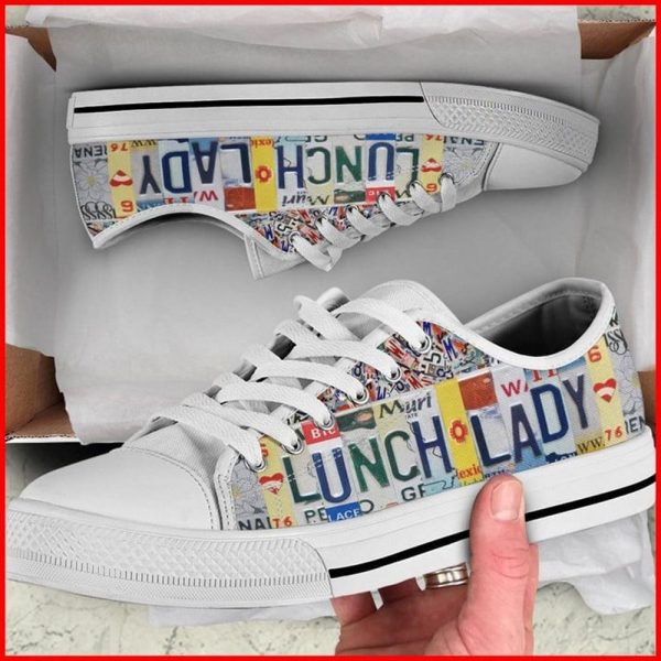 Lunch Lady License Plates Canvas Low Top Shoes – Low Top Shoes Mens, Women