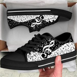 Music Note Signs Old Pattern Canvas Low Top Shoes Low Top Shoes Mens Women 1 hwoa6b.jpg