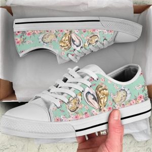 Oyster Flower Watercolor Low Top Shoes…