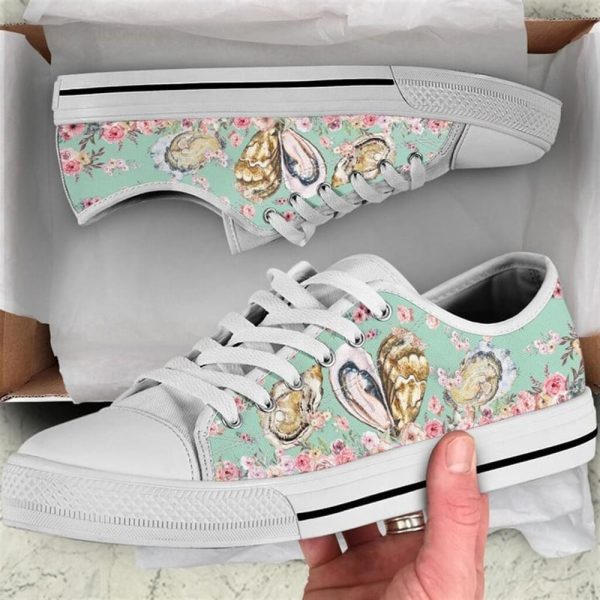 Oyster Flower Watercolor Low Top Shoes – Low Top Shoes Mens, Women