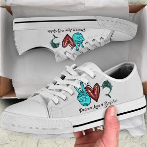 Peace Love Dolphin Sign Low Top…