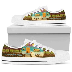 Peaceful Camping Night Low Top Shoes…
